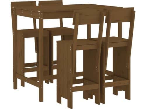 vidaXL Tuinbarset - 5-delig - Massief Grenenhout Houten Barset