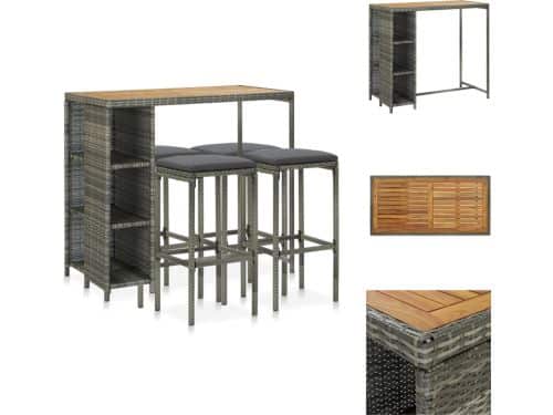 vidaXL Tuinbarset - Tuinbarsets - Barset - Barsets - 5-delige