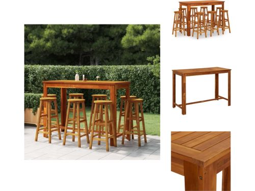 vidaXL Tuinbarset - Tuinbarsets - Tuinset - Barset - 9-delige