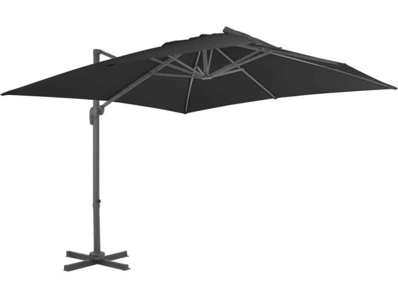 vidaXL Tuindecoratie - Zonwering - Zweefparasol met aluminium paal 3x3