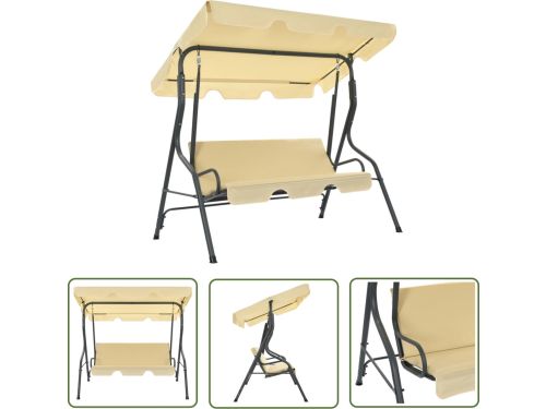 vidaXL Tuinmeubilair - Schommelbank - Schommelbank 170x110x153 cm crèmewit