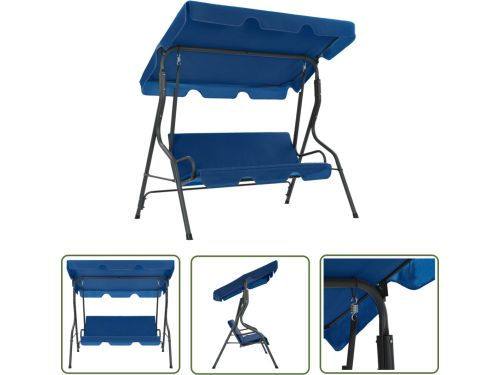 vidaXL Tuinmeubilair - Schommelbank - Schommelbank 170x110x153 cm stof donkerblauw