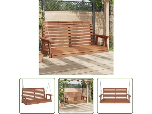 vidaXL Tuinschommel - Schommelbank - Tuinschommelbank met metalen kettingen massief