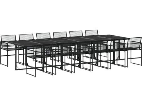 vidaXL Tuinset - 13-delig - Poly Rattan - Zwart Tuin