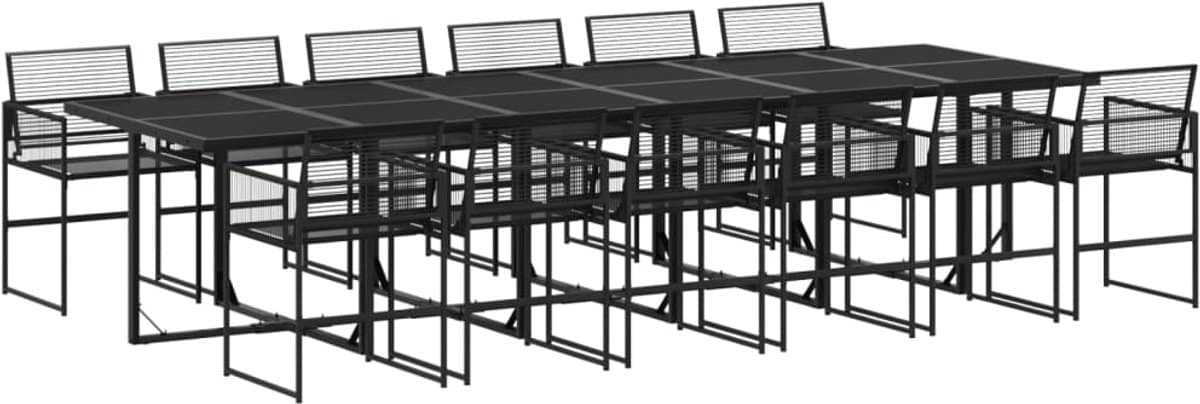 vidaxl tuinset 13 delig poly rattan zwart tuin