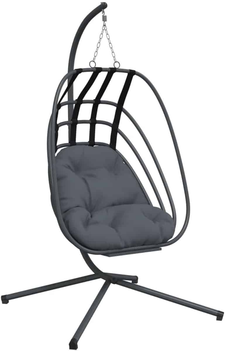 vidaXL Tuinset – Hangstoel – Hangstoel met standaard staal antracietkleurig