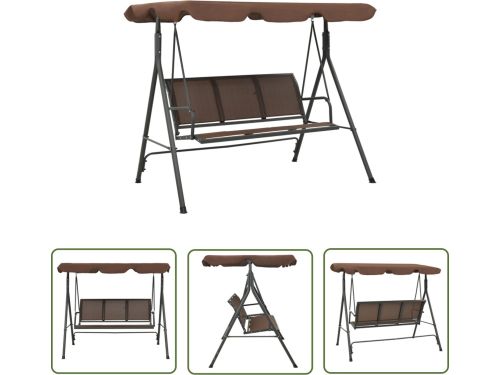 vidaXL Tuinset - Schommelbank - Schommelbank met luifel koffiekleurig