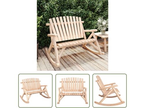 vidaXL Tuinset - Tuinstoel - Schommelbank 2-zits 123x96x102 cm massief