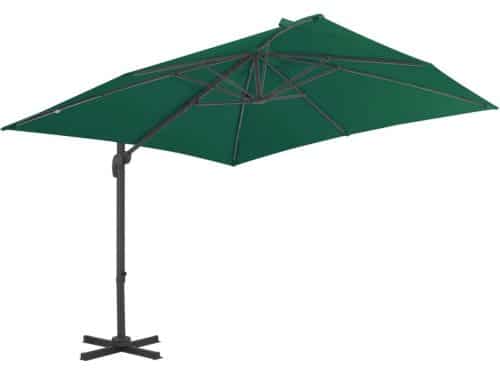 vidaXL Zweefparasol 300x300 cm - Groen Hangende Parasol - Tuinset
