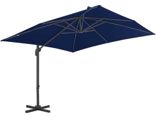 vidaXL Zweefparasol 3x3 m - Aluminium - Azuurblauw Hangende Parasol