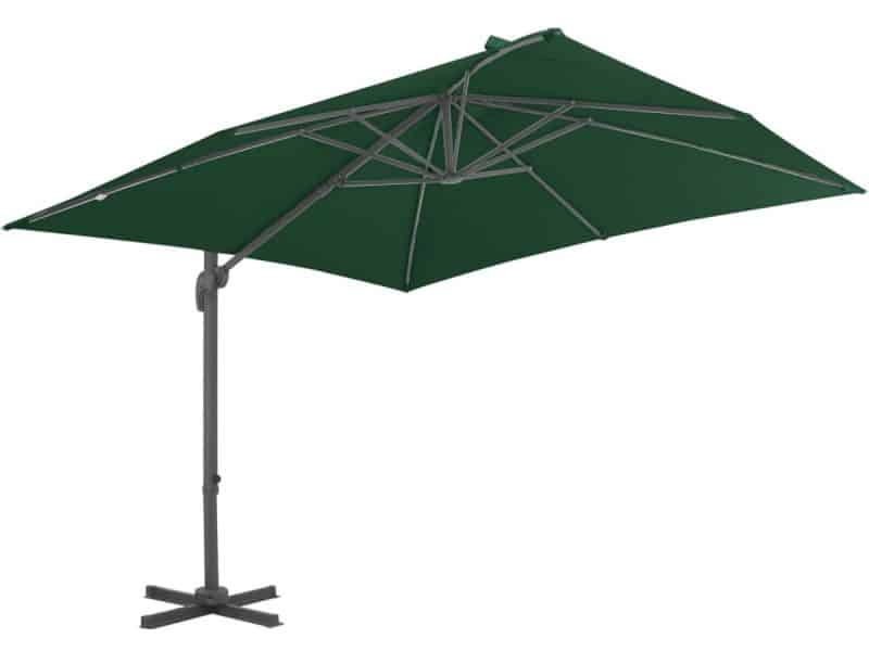 vidaXL Zweefparasol - 400x300 cm - Groen - Aluminium Hangende
