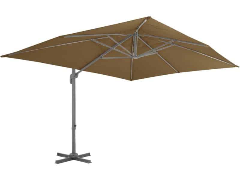 vidaXL Zweefparasol 400x300 cm - Taupe Hangende Parasol - Parasol