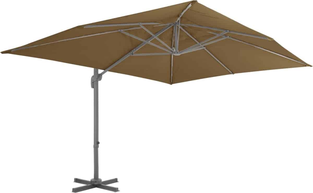vidaxl zweefparasol 400×300 cm taupe hangende parasol parasol