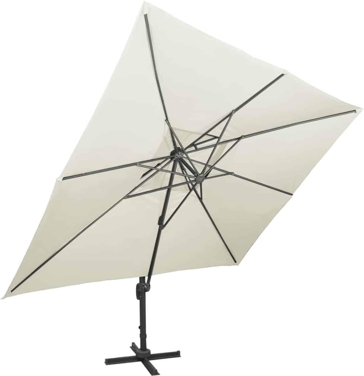 vidaxl zweefparasol 400×300 cm zandkleurig zonnescherm parasol