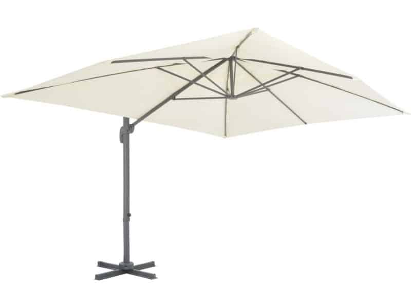 vidaXL Zweefparasol - Aluminium - 400x300 cm - Zandkleurig Hangende
