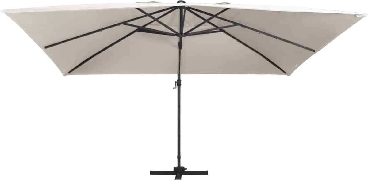 vidaxl zweefparasol led 400×300 cm zandkleurig hangende parasol