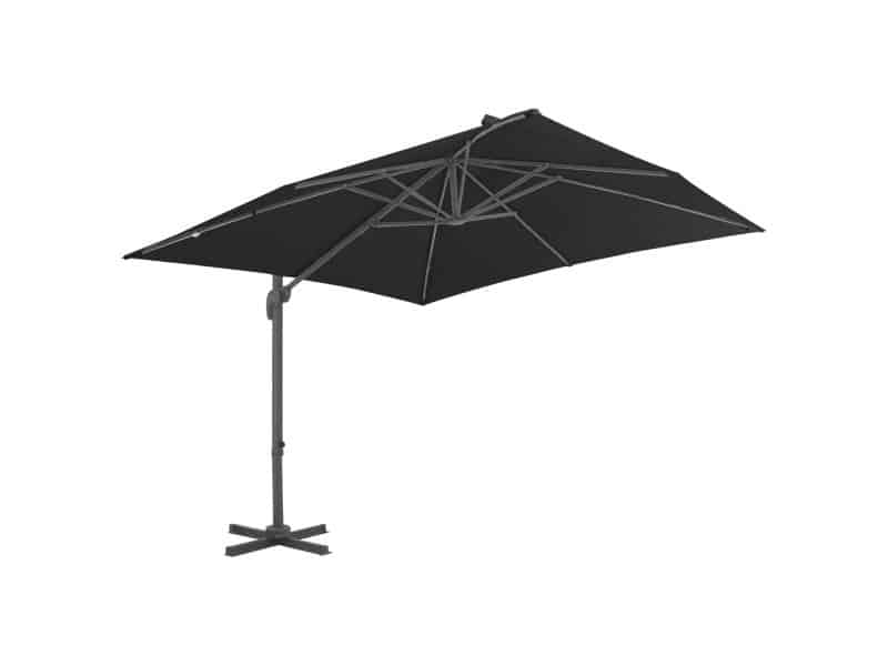 vidaXL Zweefparasol met aluminium paal 3x3 m zwart