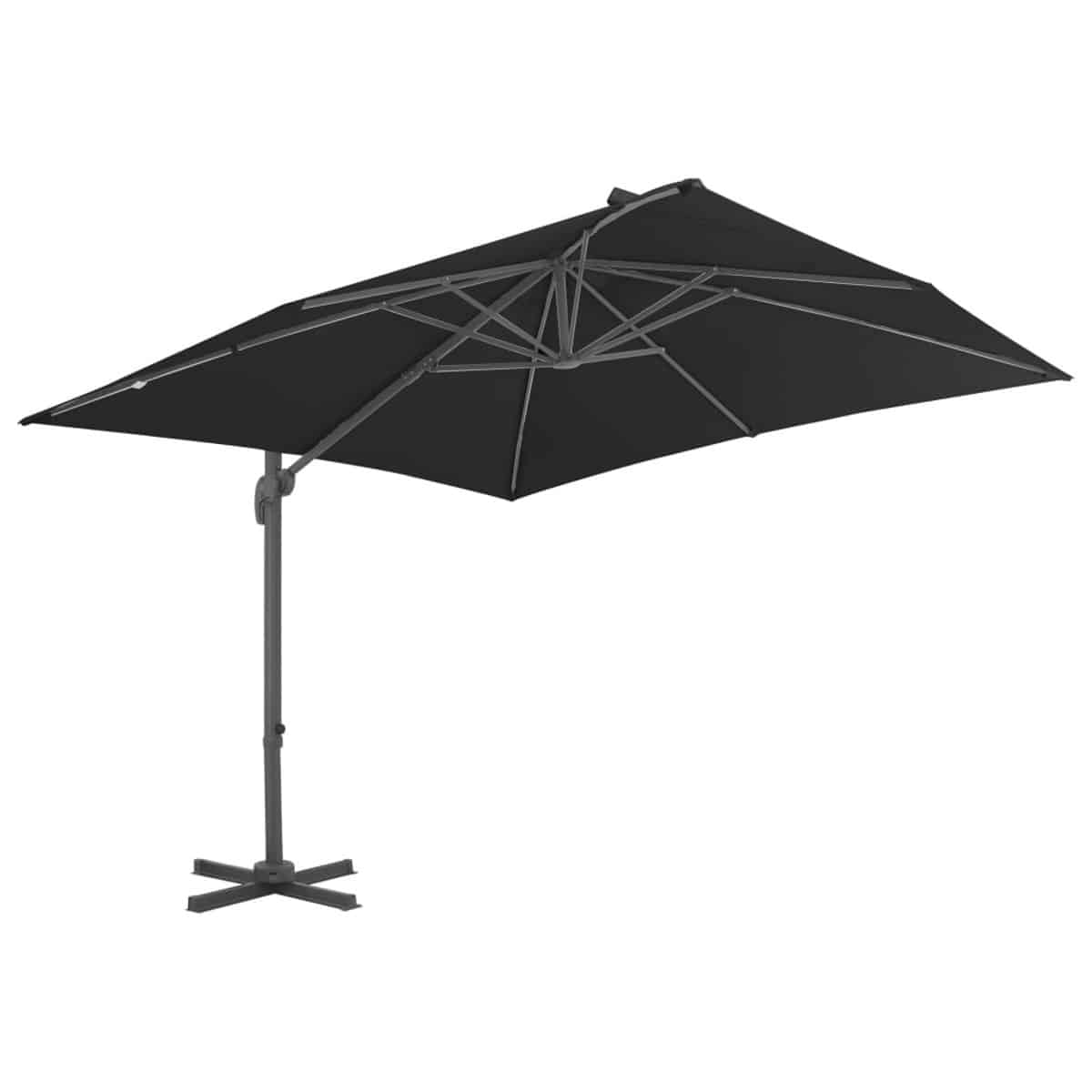 vidaxl zweefparasol met aluminium paal 3×3 m zwart