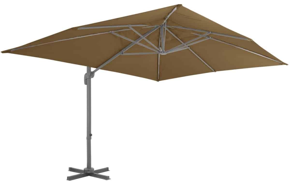 vidaxl zweefparasol met aluminium paal 400×300 cm taupe