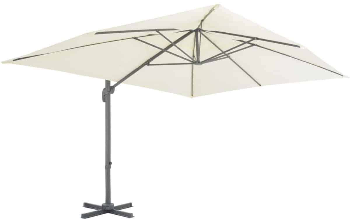 vidaxl zweefparasol met aluminium paal 400×300 cm zandkleurig