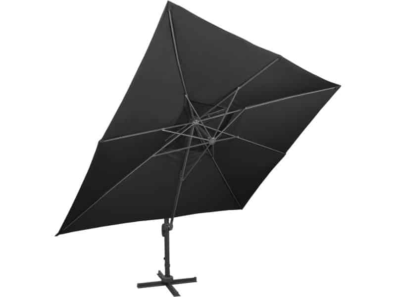 vidaXL Zweefparasol met dubbel dak 400x300 cm zwart