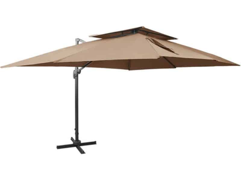 vidaXL - Zweefparasol - met - dubbel - dak