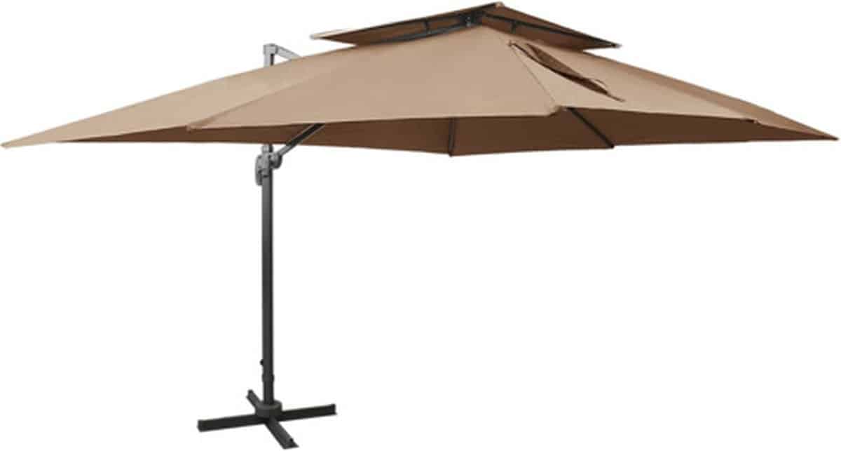 vidaxl zweefparasol met dubbel dak