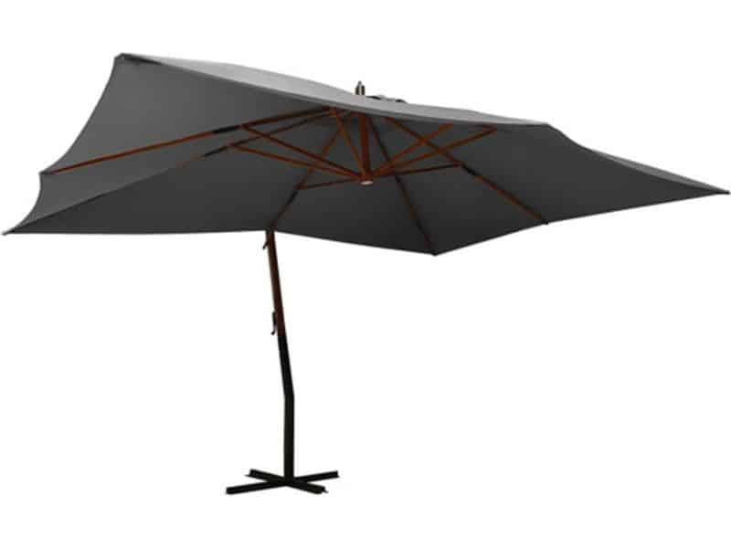 vidaXL - Zweefparasol - met - houten - paal