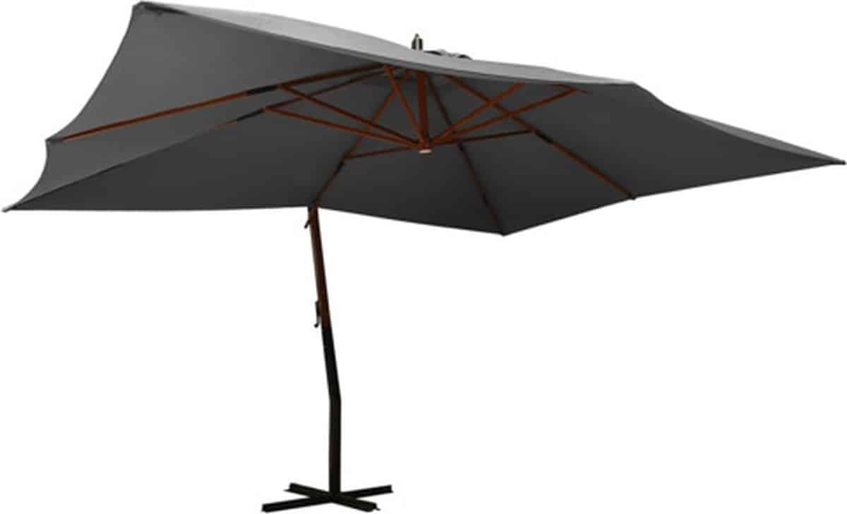 vidaxl zweefparasol met houten paal
