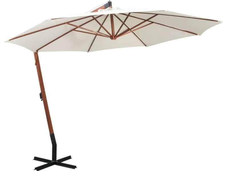 vidaXL - Zweefparasol - met - houten - paal