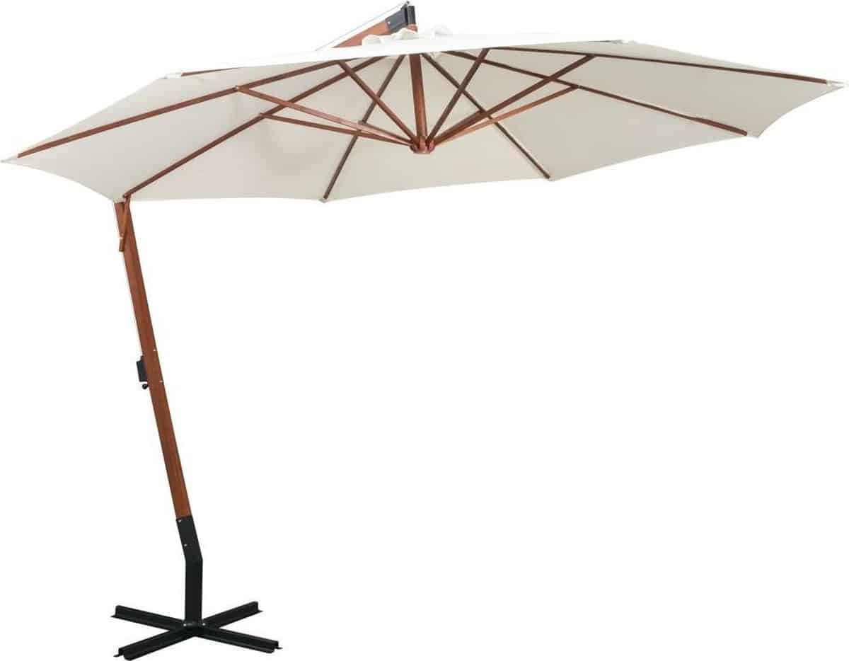 vidaxl zweefparasol met houten paal
