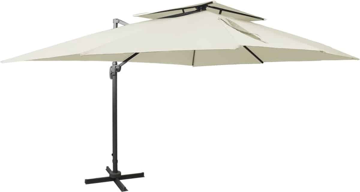 vidaxl zwevende parasol met dubbele