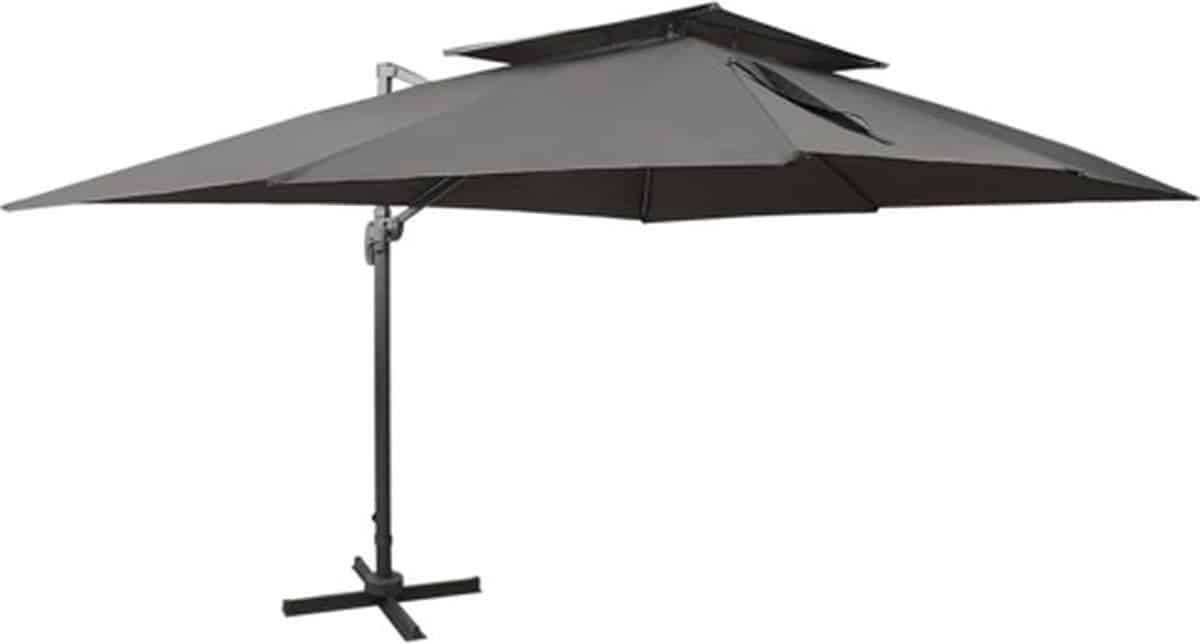 vidaxl zwevende parasol met dubbele