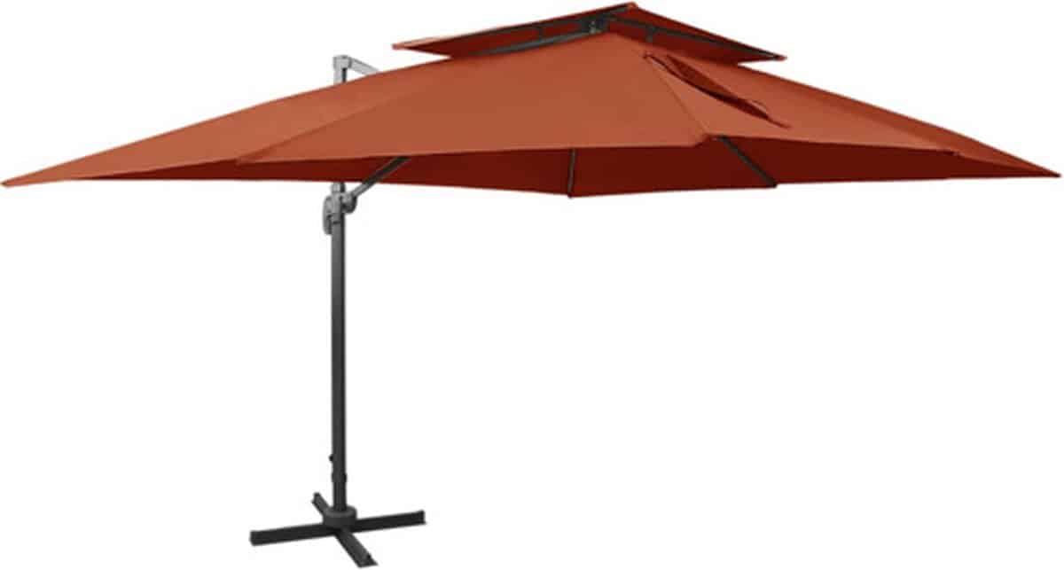 vidaxl zwevende parasol met dubbele