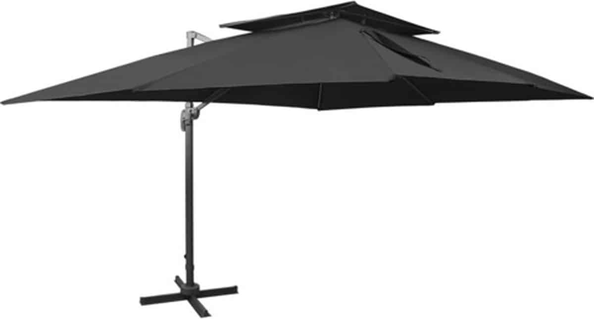 vidaxl zwevende parasol met dubbele