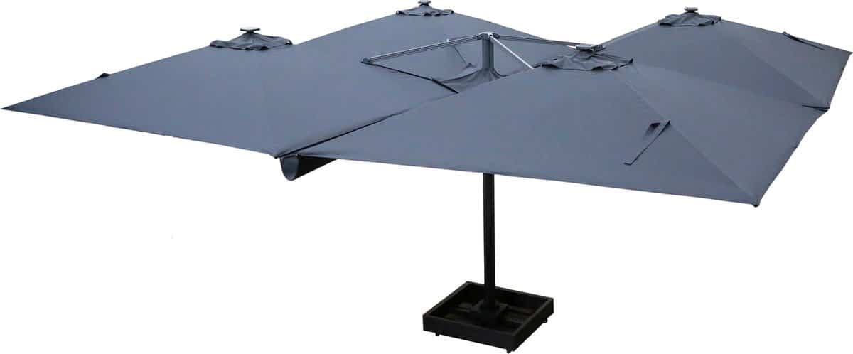 vierdubbele zweefparasol horecaparasol 4 doeken van 3×3 m