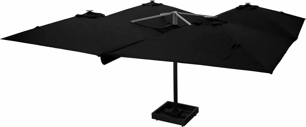 vierdubbele zweefparasol horecaparasol 4 doeken van 3×3 m