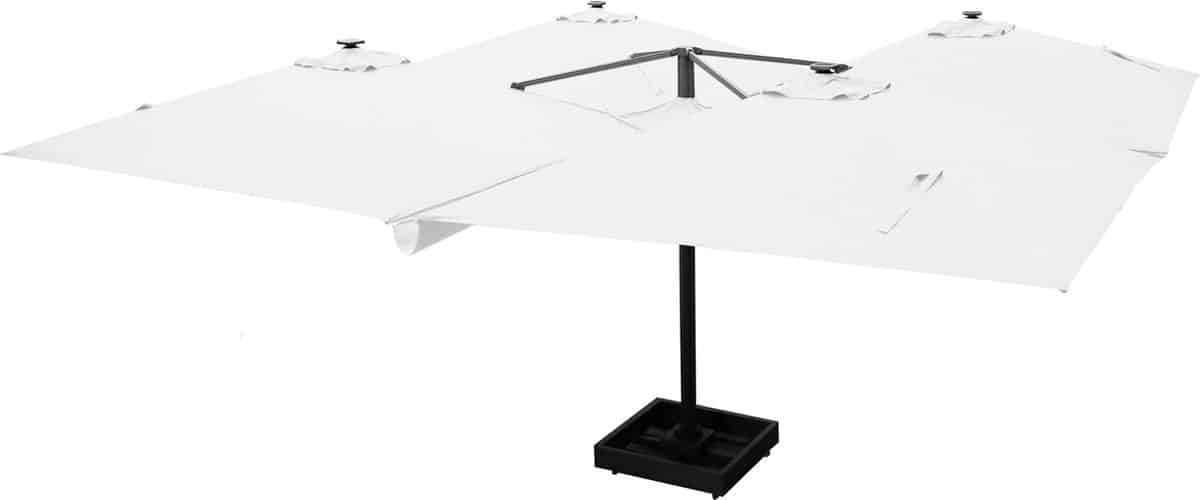 vierdubbele zweefparasol horecaparasol 4 doeken van 3×3 m