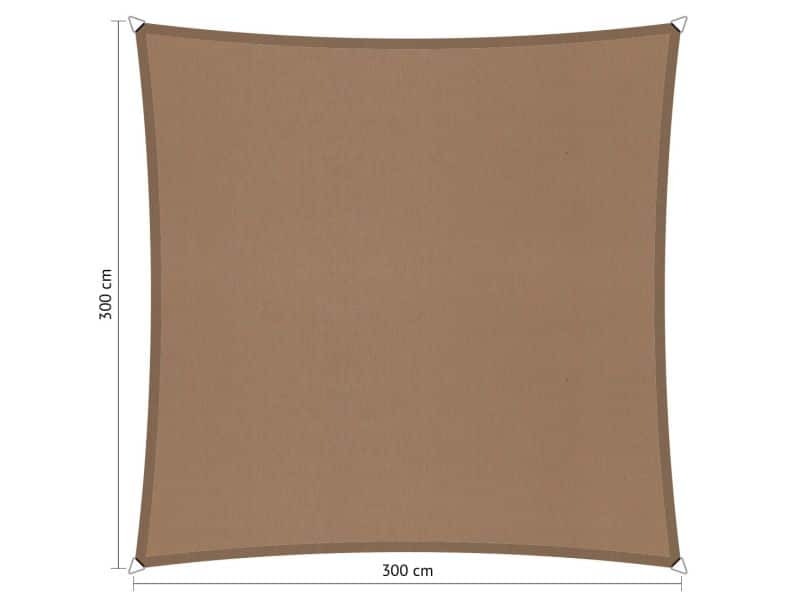 Vierkant schaduwdoek 3,00x3,00 m Brazilian sand Shadow Comfort - Shadow comfort