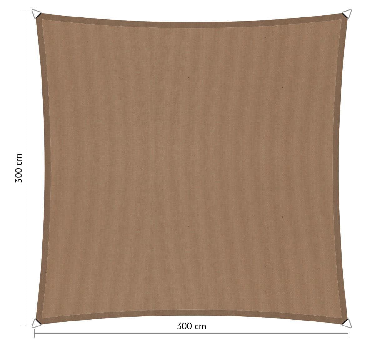 vierkant schaduwdoek 3,00×3,00 m brazilian sand shadow comfort shadow comfort