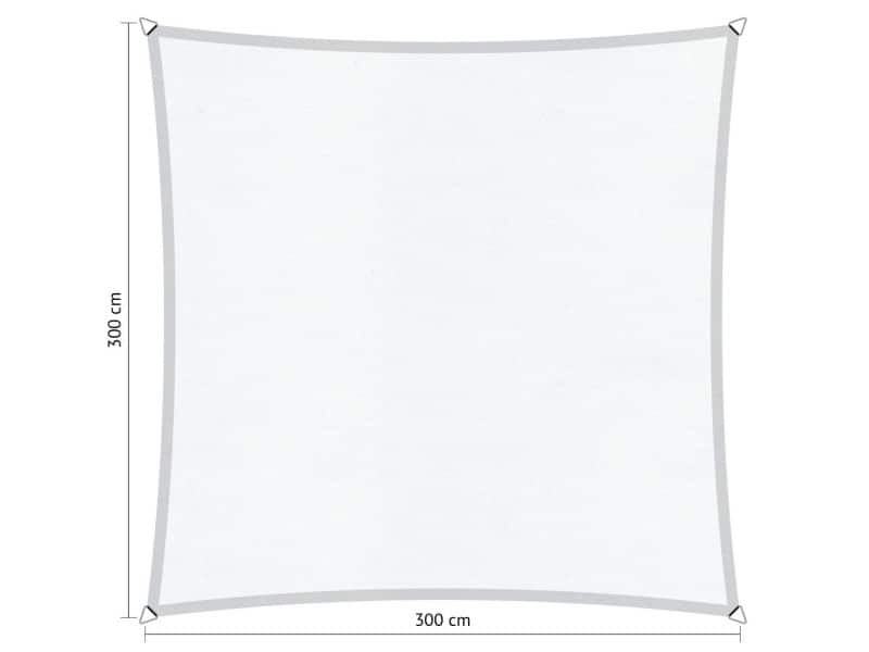 Vierkant schaduwdoek 3,00x3,00 m Ibiza White Shadow Comfort - Shadow comfort
