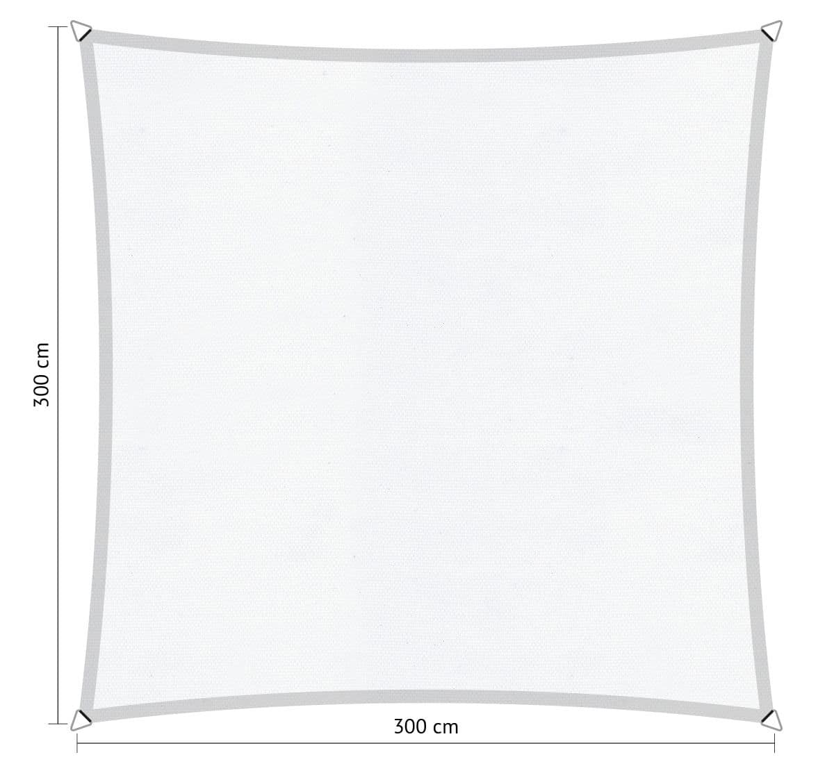 vierkant schaduwdoek 3,00×3,00 m ibiza white shadow comfort shadow comfort