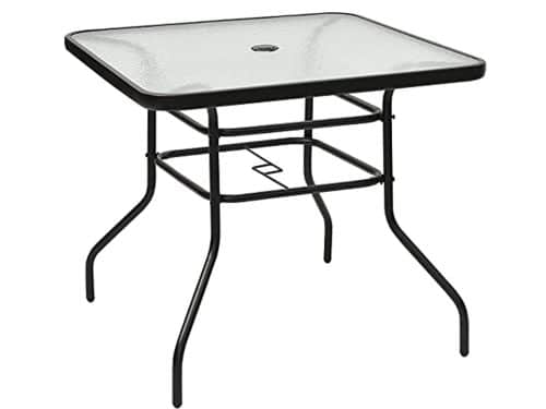 Vierkante bijzettafel met glasplaat en metalen frame - Ideaal voor