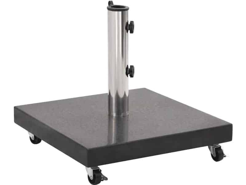Vierkante Parasolvoet 30 kg - Stabiele Granieten Parasolstandaard met Wielen