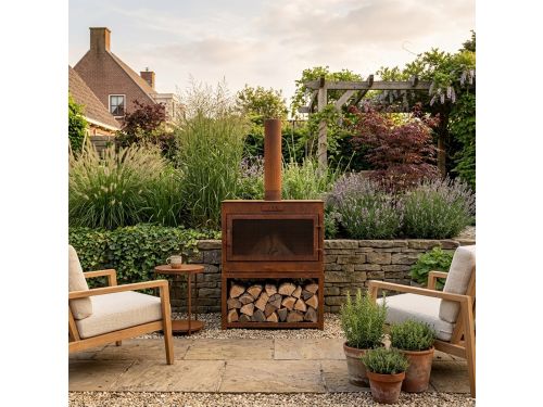 VIK LUX Lounge tuinhaard roest (voor aan een loungebank)