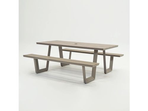 Vita Massa rechthoekige picknicktafel taupe