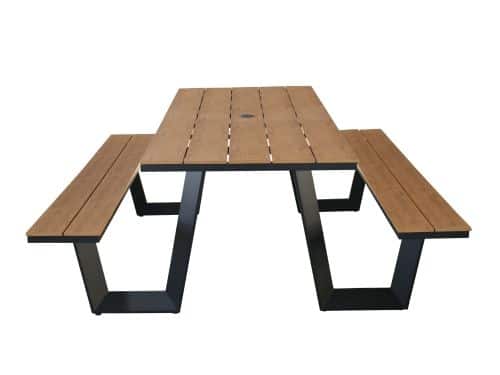 Vita Massa rechthoekige picknicktafel XL - zwart