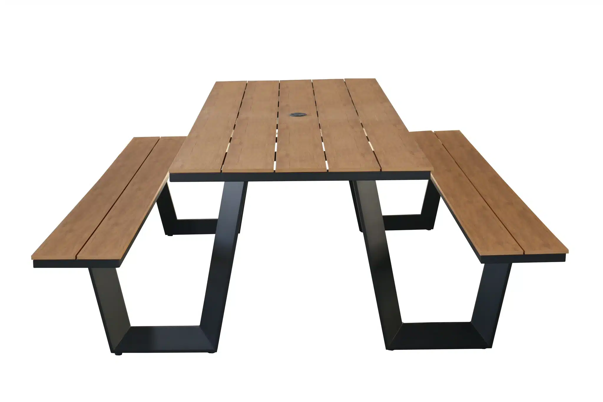 vita massa rechthoekige picknicktafel xl zwart