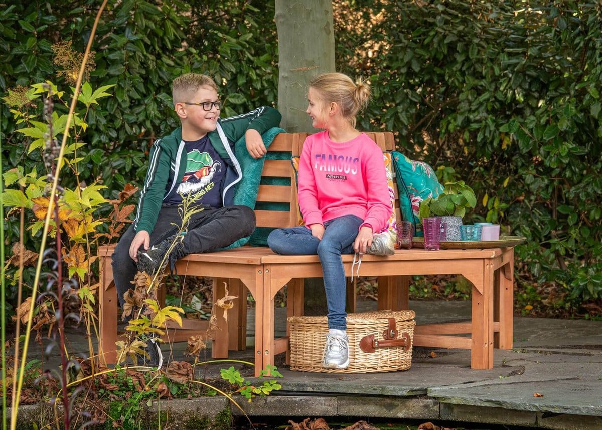 vkt tuinbank hardhouten boombank, binnen /buitendiameter: 69/185 cm, zithoogte 46 cm