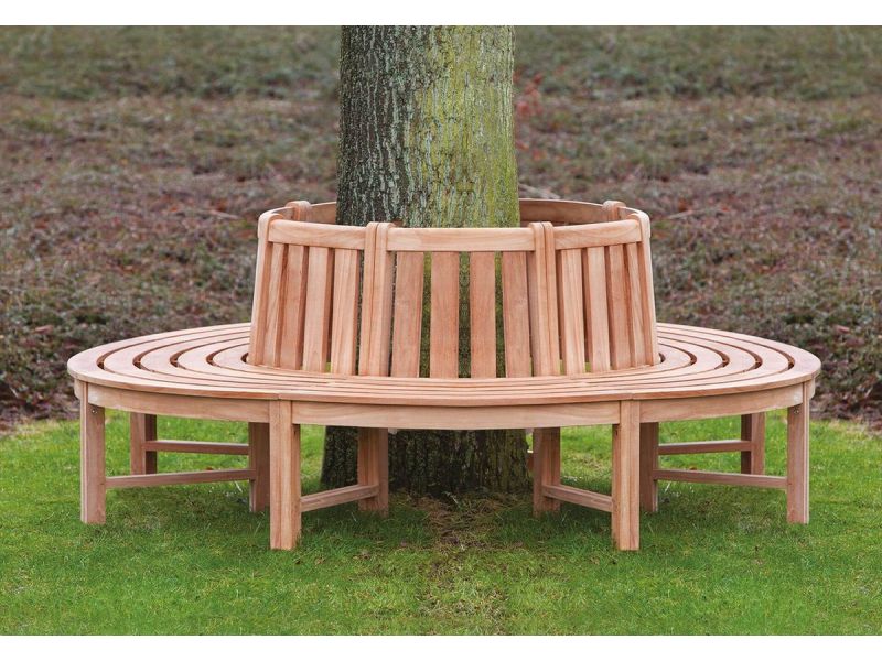 VKT Tuinbank Teak Boombank, Binnen-/buitendiameter: 110/220 cm, Hoogte 90 cm